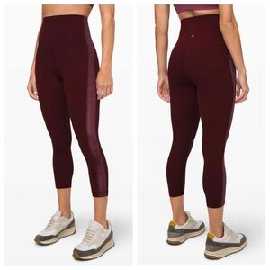 Lululemon Align Super High-Rise Crop Velvet Leggings Pants Bottoms Nulu Red